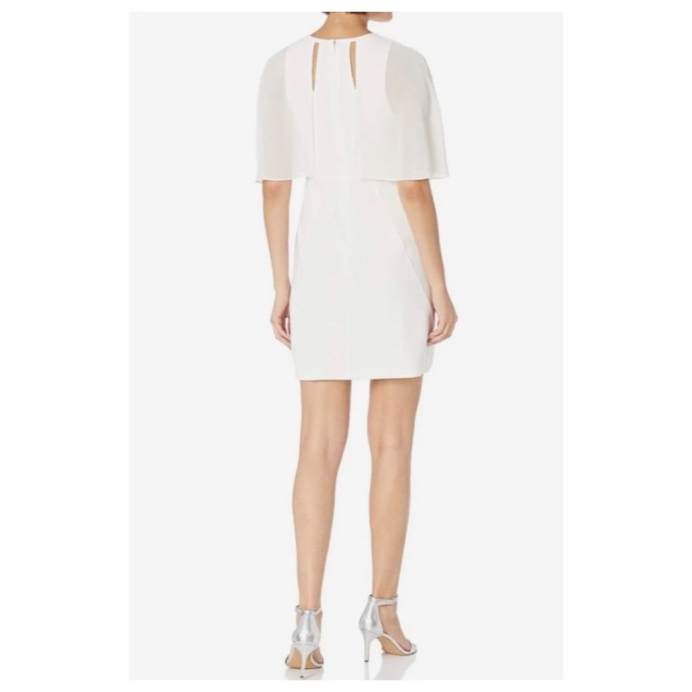 HALSTON HERITAGE Cape Overlay Sheath Dress Size 12
Ivory/White - Picture 13 of 15